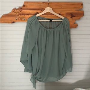 Jade Green Dress Blouse Shirt XL